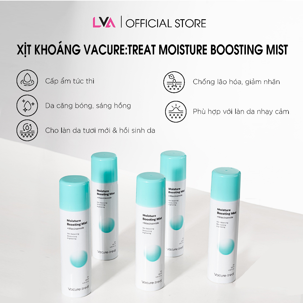 Xịt Khoáng Cấp Ẩm, Dưỡng Trắng Vacure:treat Moisture Boosting Mist 120ml