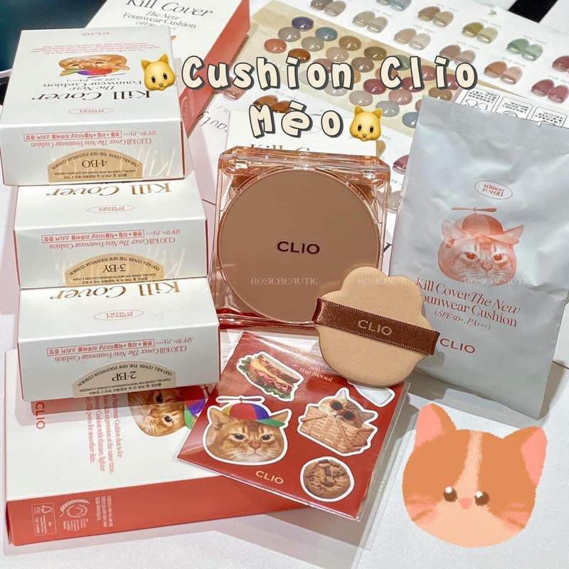 Cúhion kiềm dầu Clio foudwear 1 hộp kèm thêm 1 lõi
