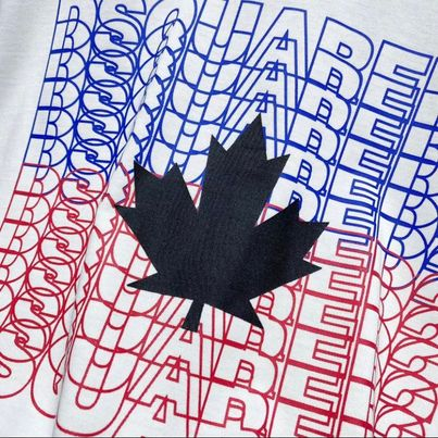 Áo phông DSQ in lá phong nhấp nháy siêu cấp form rộng cotton 2C trendy nam nữ 2023