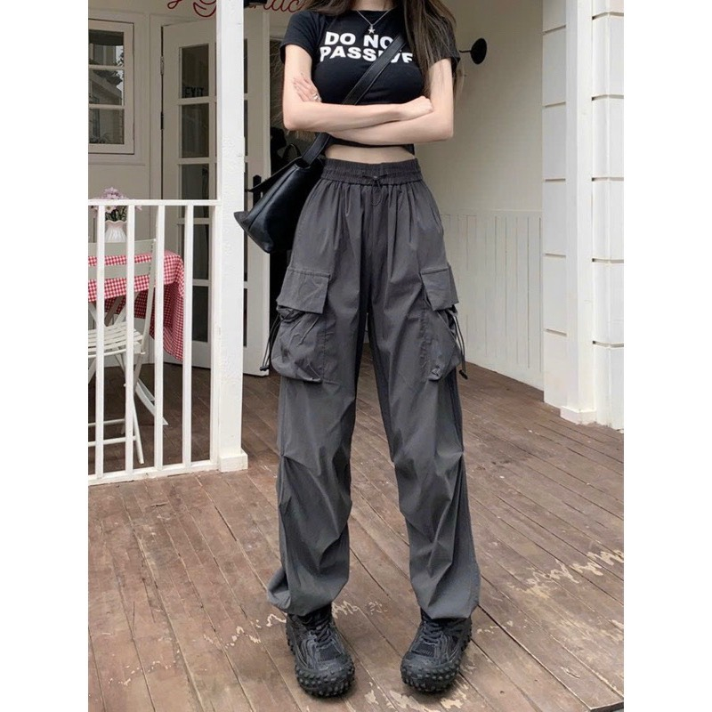 Quần Vải Dù Dây Rút Eo Chun TheCotton Quần Jogger Ống Suông Vải Mát_nt.studio