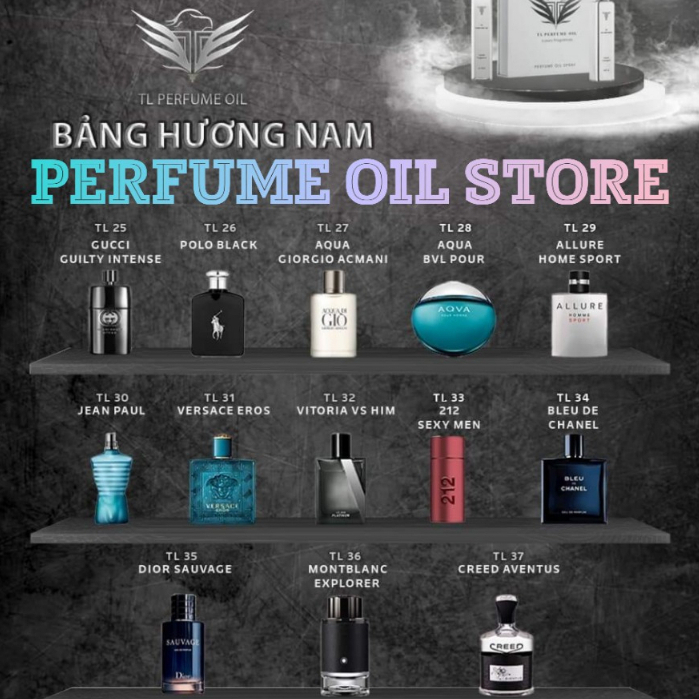 Tinh Dầu Nước Hoa Pháp TL PERFUME OIL 15ml - Chính Hãng 37 Mùi Hương , Dạng Xịt Phun Sương , Lưu Hương Bền Bỉ