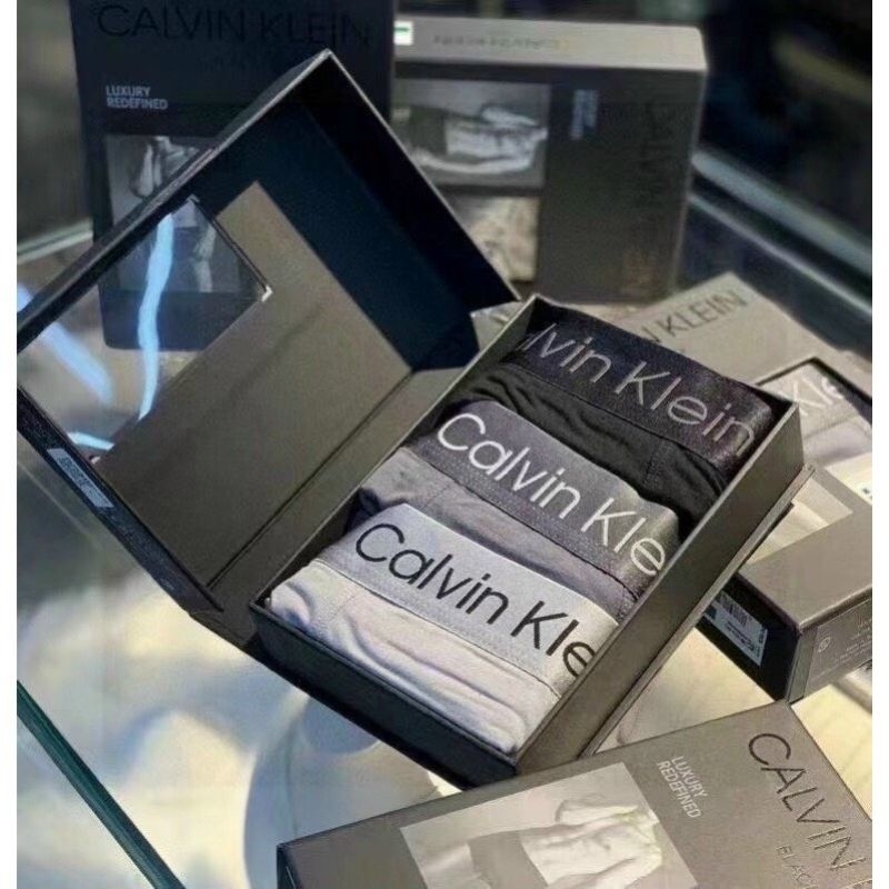 Hộp 3 quần sịp đùi nam CK cao cấp phong cách thể thao cotton co giãn thấm hút mồ hôi