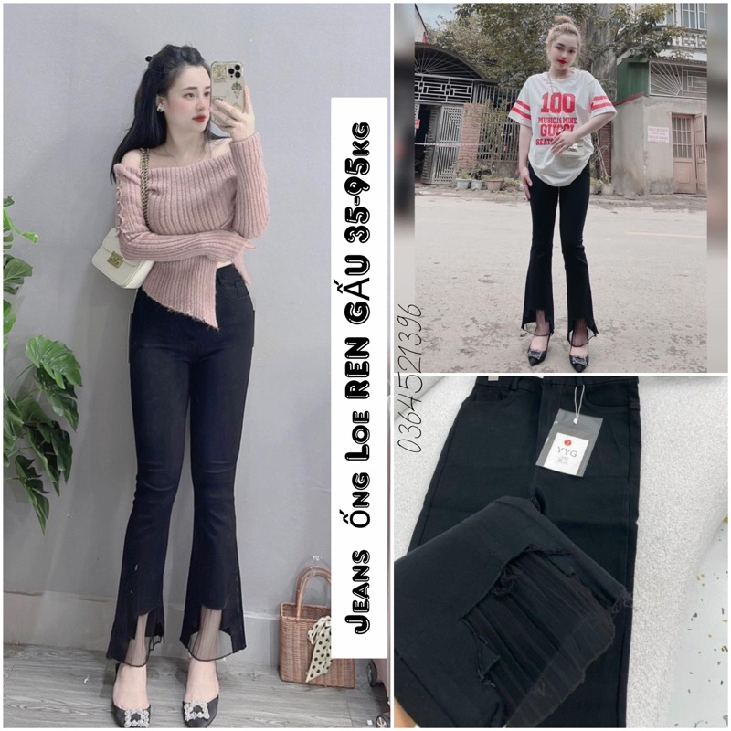 Quần Bò Giấy Ống Loe 35-80kg, Mặc Đi Học , Đi Chơi ,đi Làm