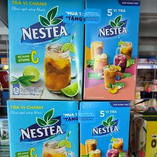 Trà chanh Nestea hộp 195g ( 15 gói x13g) - mua 1 tặng 1 hộp 5 vị trà