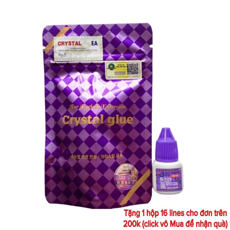 Keo nối mi CRYSTAL, ít cay, khô 2s-3s (dụng cụ nối mi)