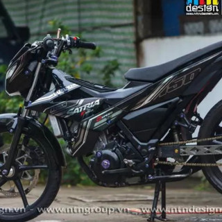 Tem rời suzuki satria raider dán xe đen nhám - chất liệu crom