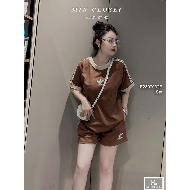Set bộ phối viền sọc áo tay con kèm quần short! 310k