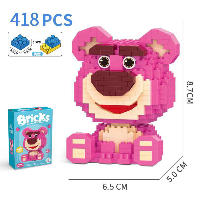 Bộ đồ chơi lắp ráp gấu dâu Lotus Lego 3D gấu dâu siêu dễ thương gấu dâu Bricks