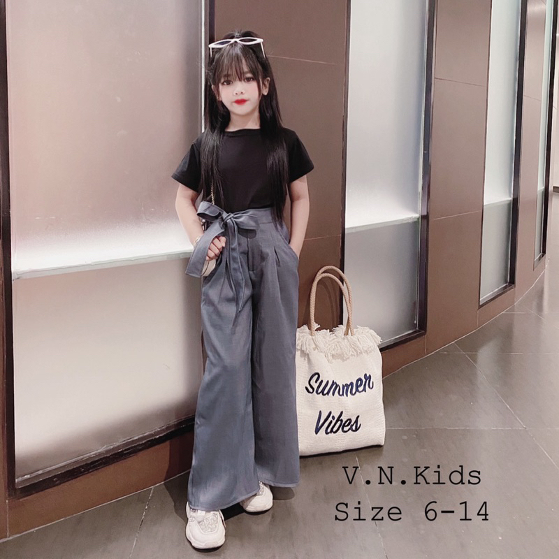 Set áo cổ thuyền + quần sớ sang chảnh cho Bé size đại 20kg - 44kg