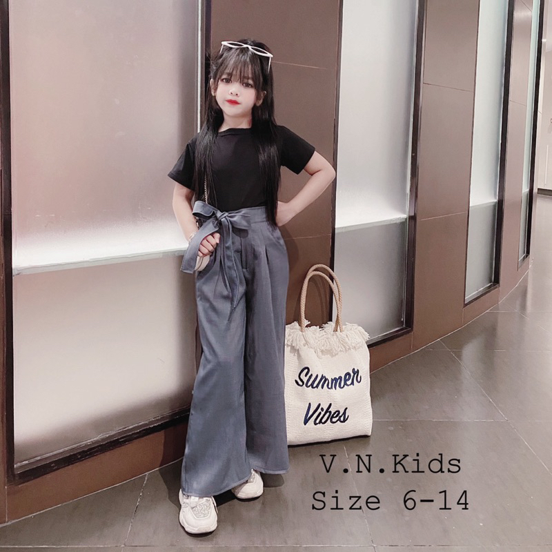 Set áo cổ thuyền + quần sớ sang chảnh cho Bé size đại 20kg - 44kg