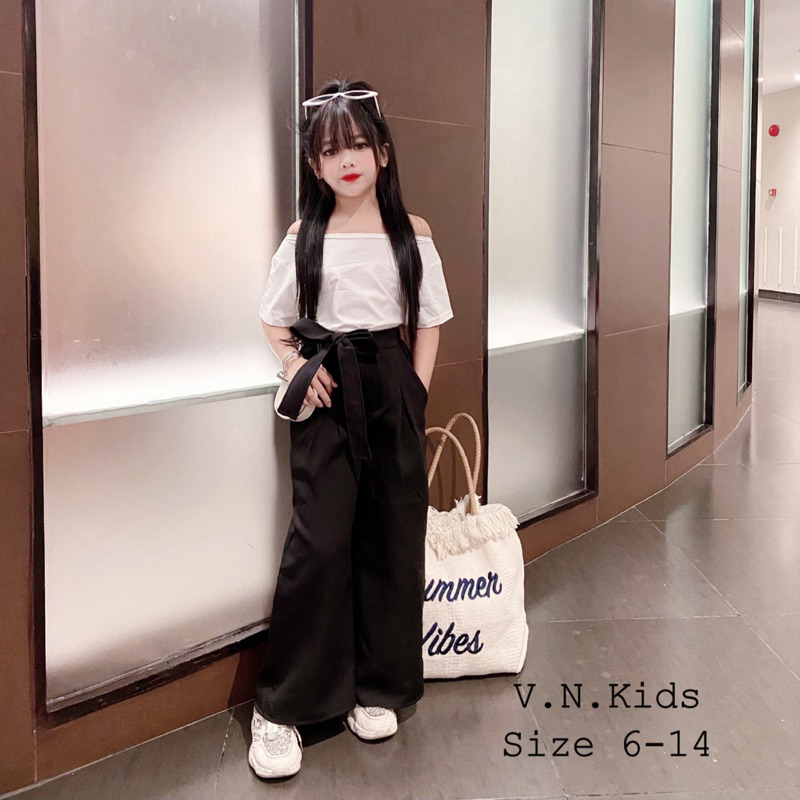 Set áo cổ thuyền + quần sớ sang chảnh cho Bé size đại 20kg - 44kg