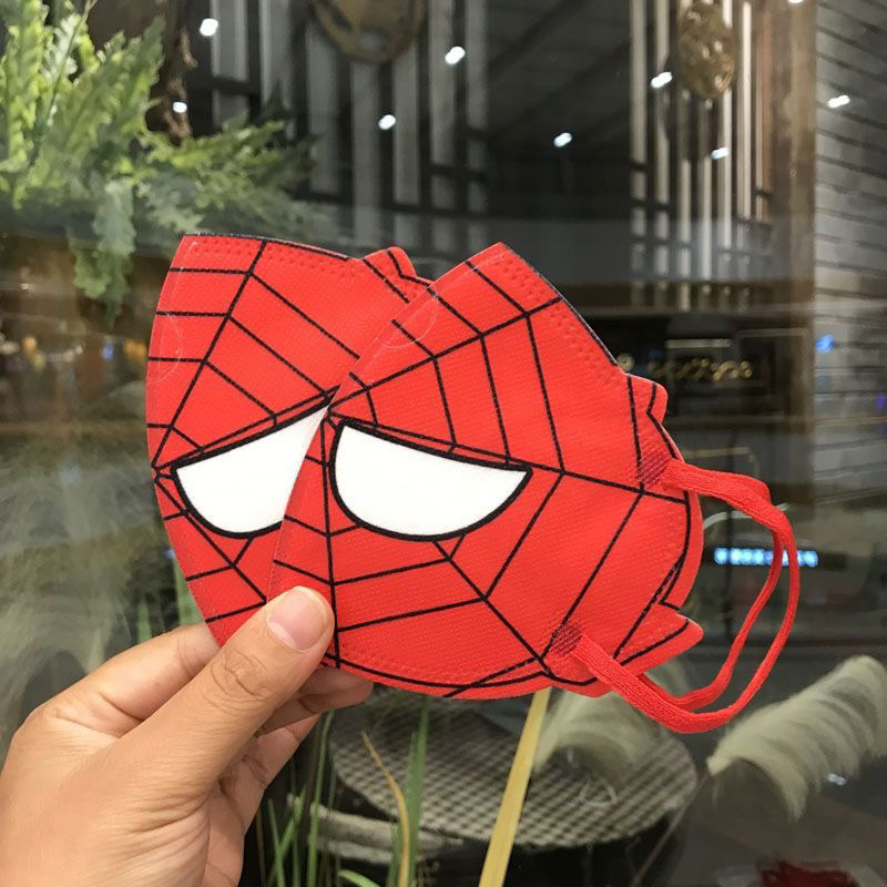 Khẩu Trang In Hình Mặt Người Nhện, Người Sắt Cho Bé 3-10Tuổi