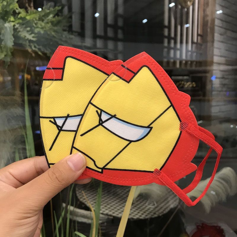 Khẩu Trang In Hình Mặt Người Nhện, Người Sắt Cho Bé 3-10Tuổi
