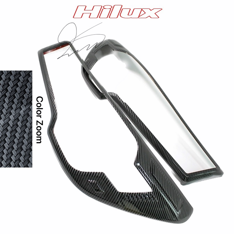 Ốp nẹp đèn Pha Hậu xe Hilux 2019-2023 Carbon fiber Phụ kiện