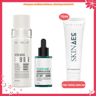 Bộ đôi thải độc loại bỏ mụn thâm Detox blanc Tặng sữa tắm trắng hàng ngày skin aec 300ml