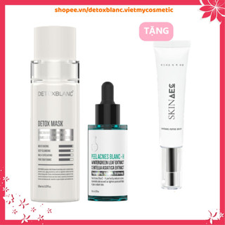 [Chính hãng]Bộ đôi loại bỏ mụn thâm tái tạo dưỡng trắng da Detox blanc TẶNG  kem dưỡng ẩm chống nắng skin aec