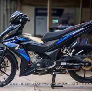 Tem rời winner v1 dán xe đen nhám phối xanh dương