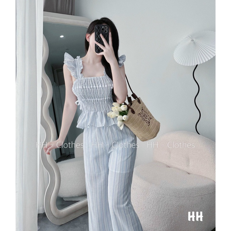 SET ÁO BABYDOLL CHUN NƠ KÈM QUẦN SUÔNG BIGSIZE 60-95KG ( BÈO BÉO )