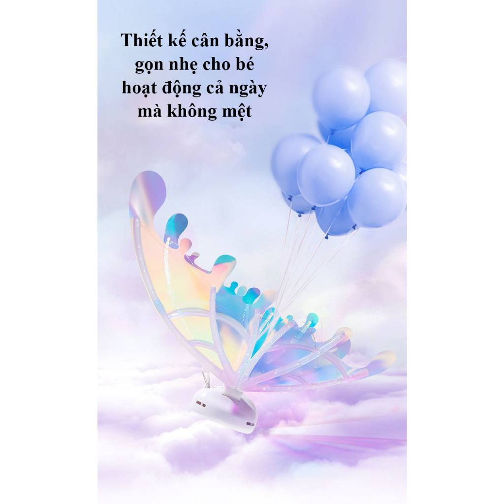 Đồ chơi đôi cánh thiên thần phát sáng phát nhạc cho bé gái nhập vai thành cô tiên nhỏ cực dễ thương Biacare