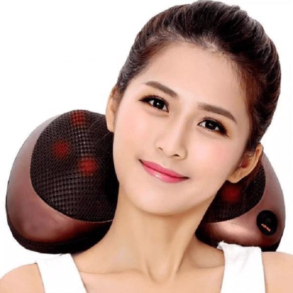 Gối mát xa hồng ngoại 8 bi - gối massage hồng ngoại 6 bi 8 bi