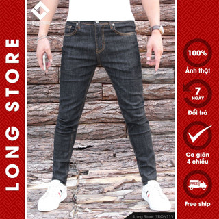 Quần jean nam màu tiêu đen Black Indigo LONGARES chất bò co giãn cao cấp ống đứng dáng ôm skinny siêu đẹp TRON115