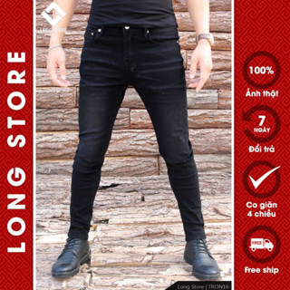 Quần jean nam đen bạc nhẹ Shadow Strike LONGARES chất bò co giãn cao cấp ống đứng dáng ôm skinny siêu đẹp Tron16