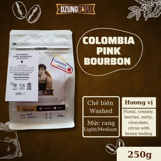 Cà phê đặc sản Colombia Pink Bourbon - sơ chế Washed - gói 250g - DzungCapu Specialty Coffee