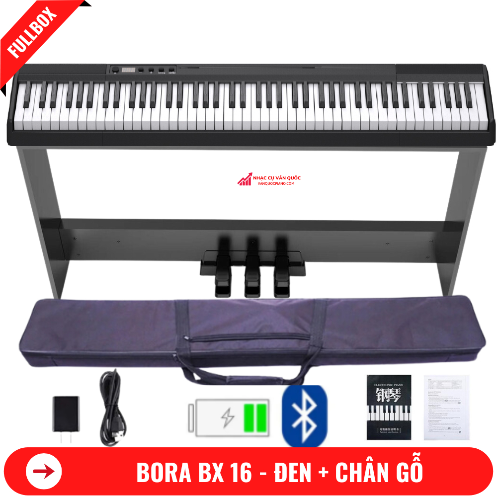 Đàn Piano Điện Bora BX 16 - 88 Phím Cảm Lực- Kết Nối Bluetooth + Kèm Chân Gỗ