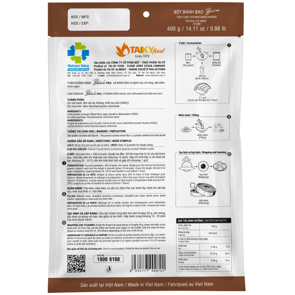 Bột bánh bao 400gr hiệu Tài Ký