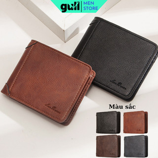  Ví ngắn nam nhiều ngăn khe cắm thẻ đa năng gấp ba lần ví đựng tiền nam da mềm có ngăn khóa kéo trong 