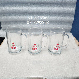 Combo 6 cái ly thủy tinh có quai 365ml