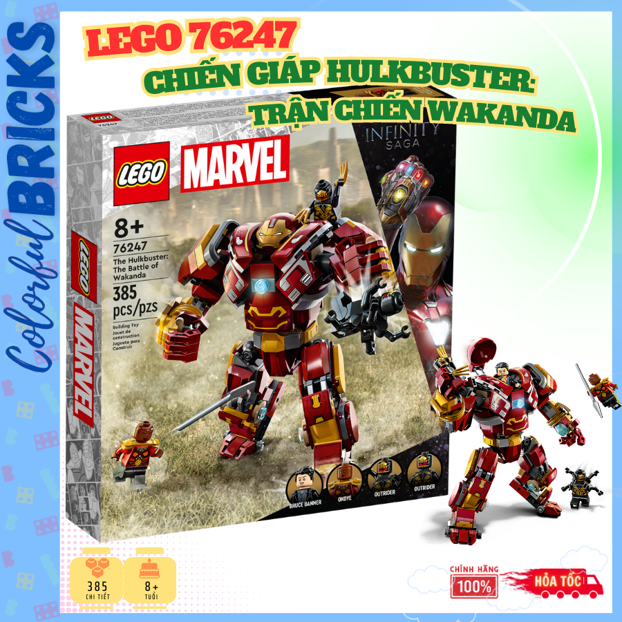 Lego 76247 Chiến giáp Hulkbuster: Trận chiến Wakanda - Lego Marvel Chính hãng