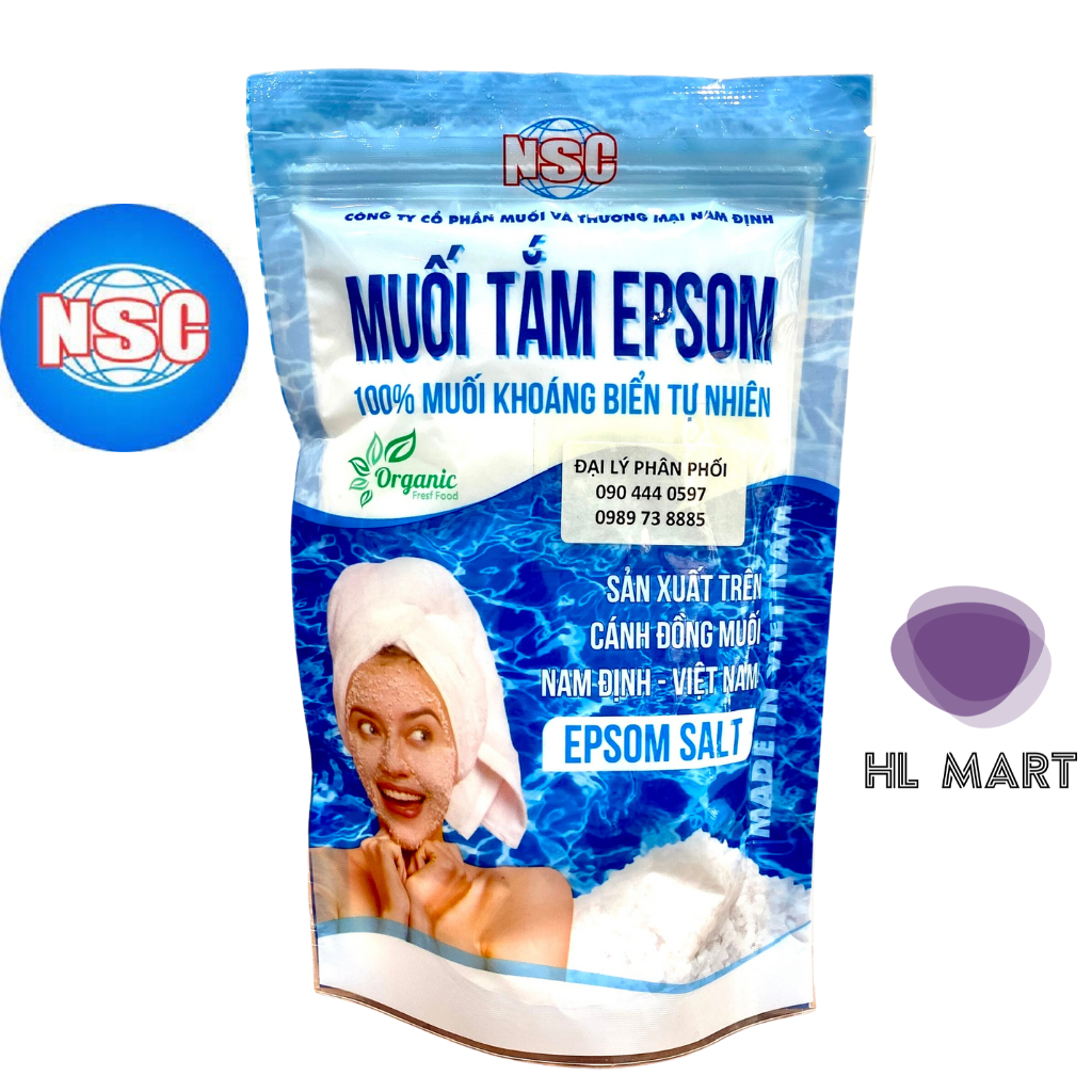 Muối tắm Epsom [NSC] tắm dưỡng làm đẹp da/ tóc mượt/ thư giãn cơ thể hết đau đầu dễ ngủ/ muối khoáng biển oganic/ 200 gr