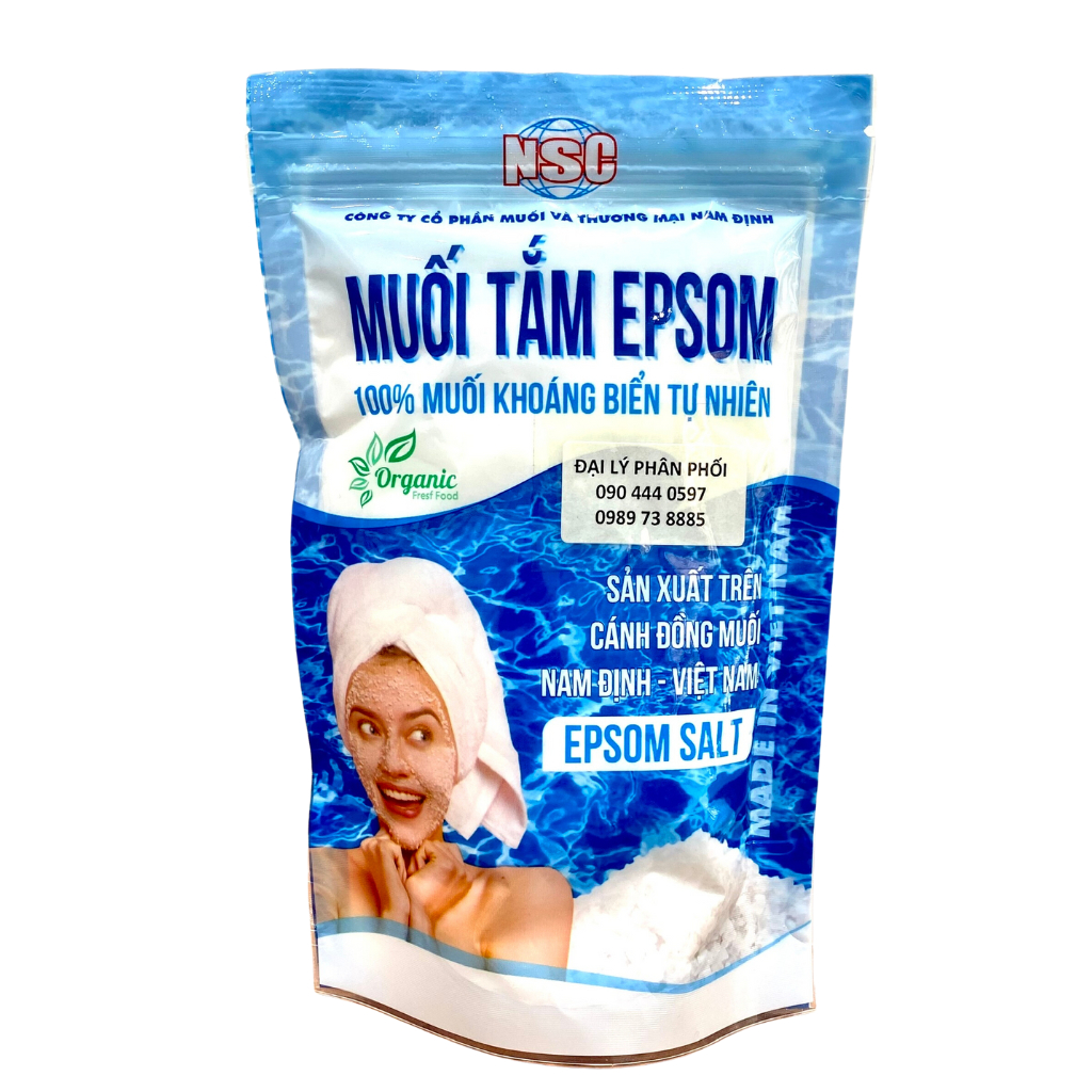 Muối tắm Epsom [NSC] tắm dưỡng làm đẹp da/ tóc mượt/ thư giãn cơ thể hết đau đầu dễ ngủ/ muối khoáng biển oganic/ 200 gr