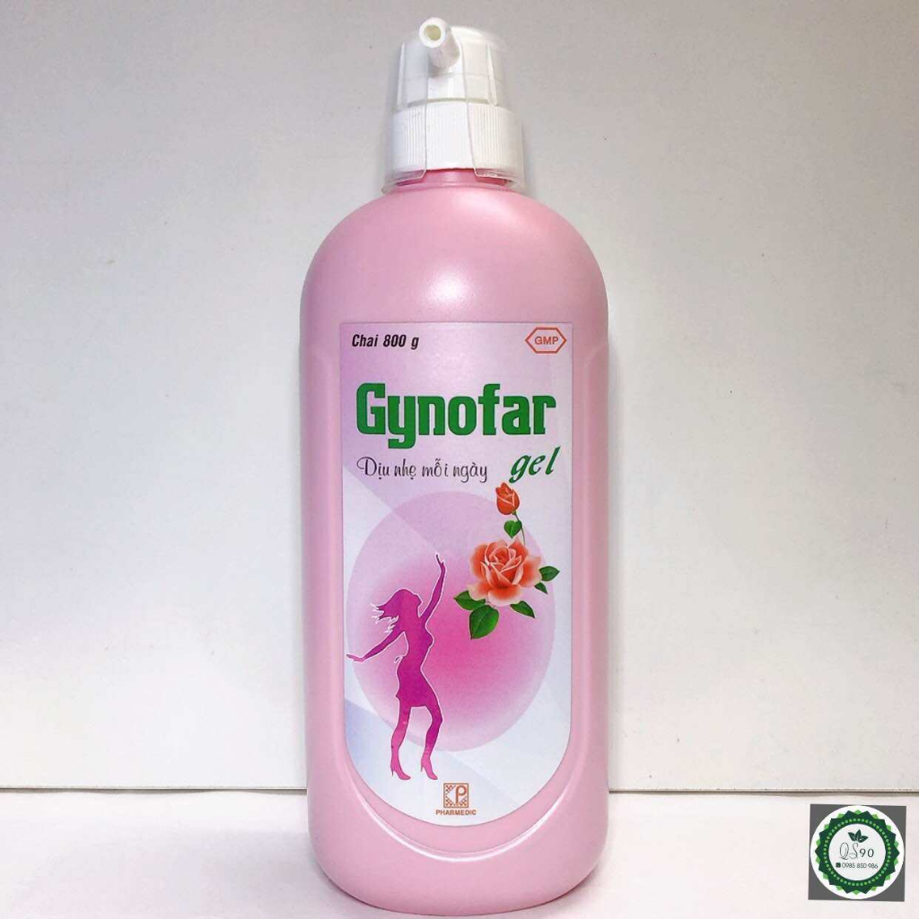 Dung dịch vệ sinh phụ nữ Gynofar gel 800ml, ddvs dùng ngoài giúp sát trùng ngoài da có vòi