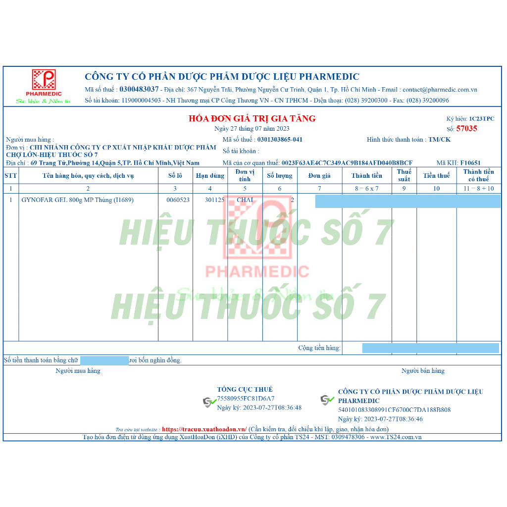 Dung dịch vệ sinh phụ nữ Gynofar gel 800ml, ddvs dùng ngoài giúp sát trùng ngoài da có vòi