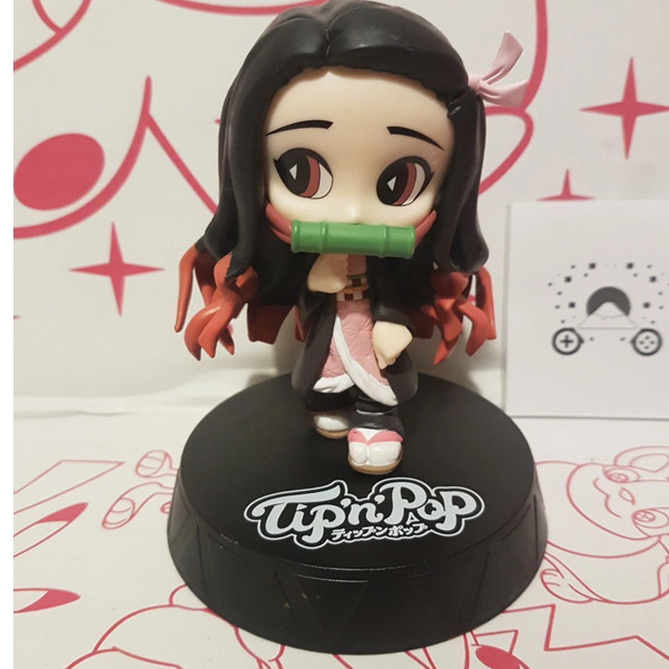 Mô hình nhân vật Nezuko Kamado hãng Sega, Kimetsu no Yaiba: Tip'n'Pop, size 12cm, anime figure chính hãng