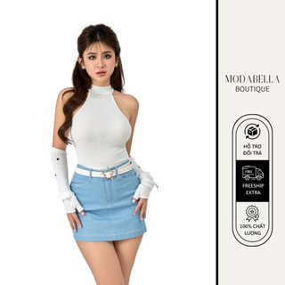Chân váy denim dáng chữ a becka skirt