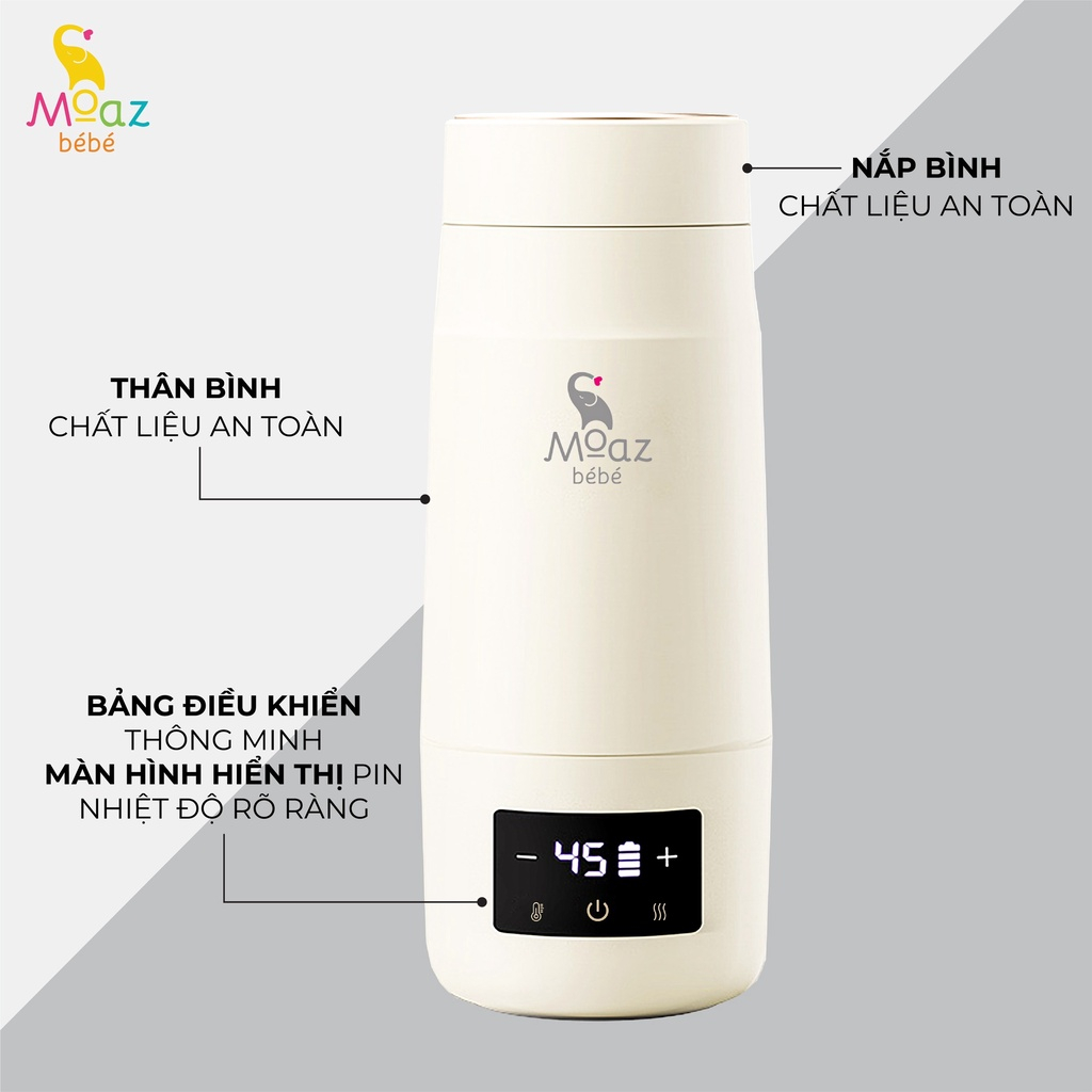 Bình đun nước pha sữa di động moaz bé bé MB-058 - Bảo hành 12 tháng