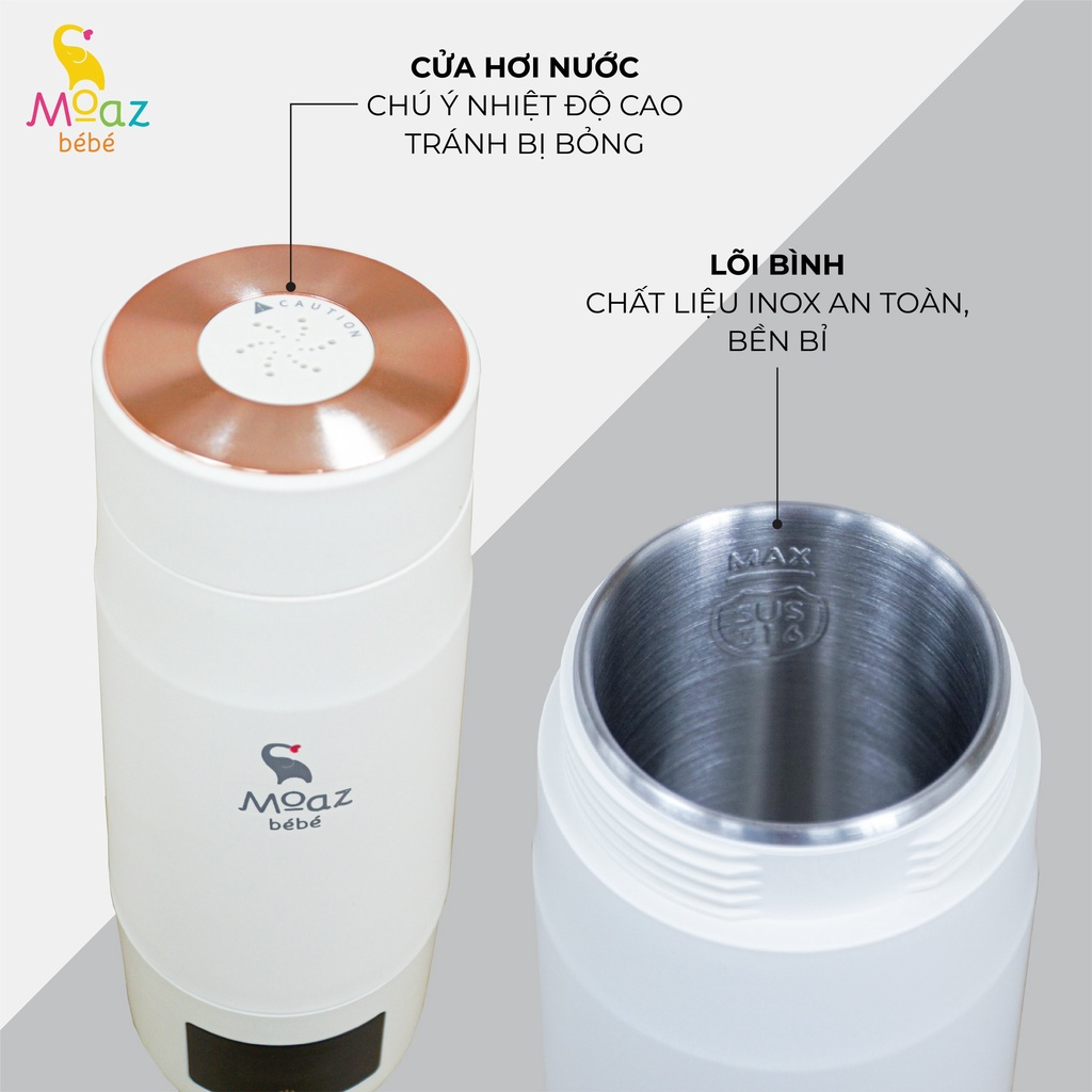 Bình đun nước pha sữa di động moaz bé bé MB-058 - Bảo hành 12 tháng