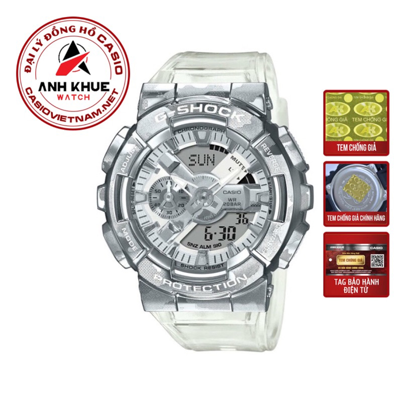 Đồng Hồ Casio G-shock GM-110SCM-1ADR Nam, Dây Nhựa Màu Đặc Biệt, Vỏ Kim Loại, Chống Nước 200M