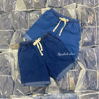 Quần Đùi Jean cạp chun vải bò giấy mềm mát - Sooc Jean- Đùi bò giấy