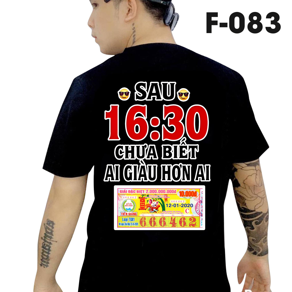 Áo thun nam in hình - Sau 16h:30 chưa biết ai giàu hơn ai