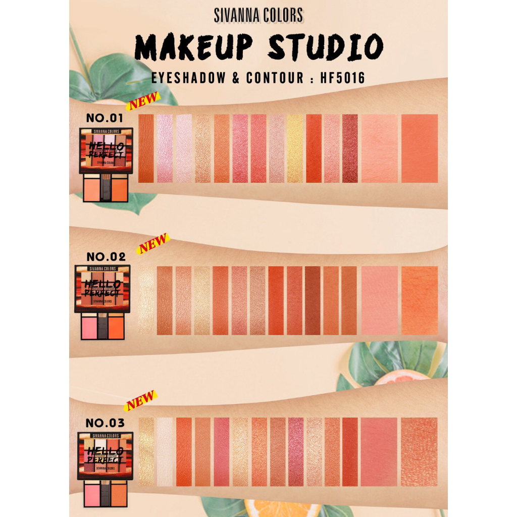 Bảng Phấn Mắt và Má Hồng 16 ô Sivanna Thái Lan Hello Perfect Eyeshadow Contour 21.5g HF5016