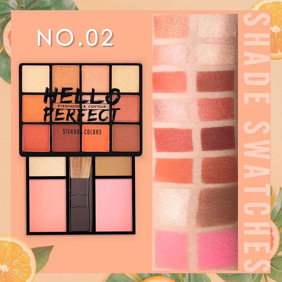 Bảng Phấn Mắt và Má Hồng 16 ô Sivanna Thái Lan Hello Perfect Eyeshadow Contour 21.5g HF5016