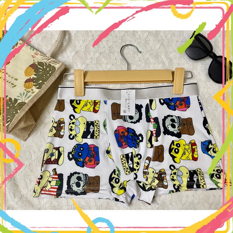 Quần lót nam in hình thun lạnh, quần sịp nam đùi thun lạnh hoạt hình DOREMON freesize<75kg,giao ngẫu nhiên