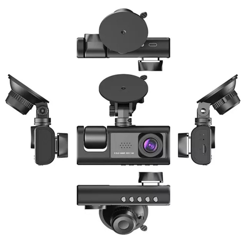 Camera hành trình ôtô 3 mắt ,camera kép full HD 1080 ,quay trước, trong,và sau xe - công nghệ 24h/7