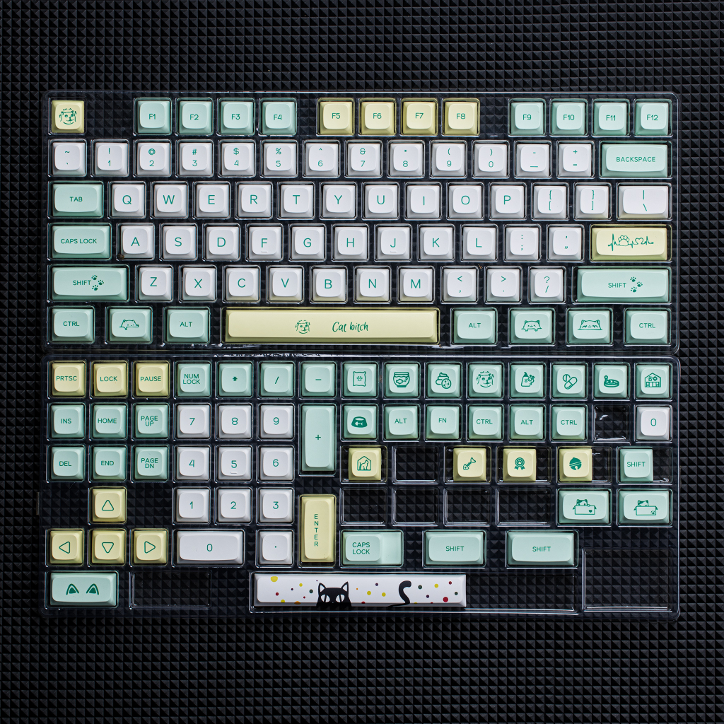 Keycap Cat Bitch | XDA Cat | Keycap nhựa PBT 131 nút in nhiệt Dyesub