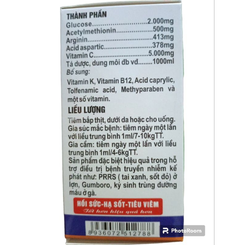 GLUCO-K-C NAMIN 100ml hồi sức, hạ sốt, tiêu viêm