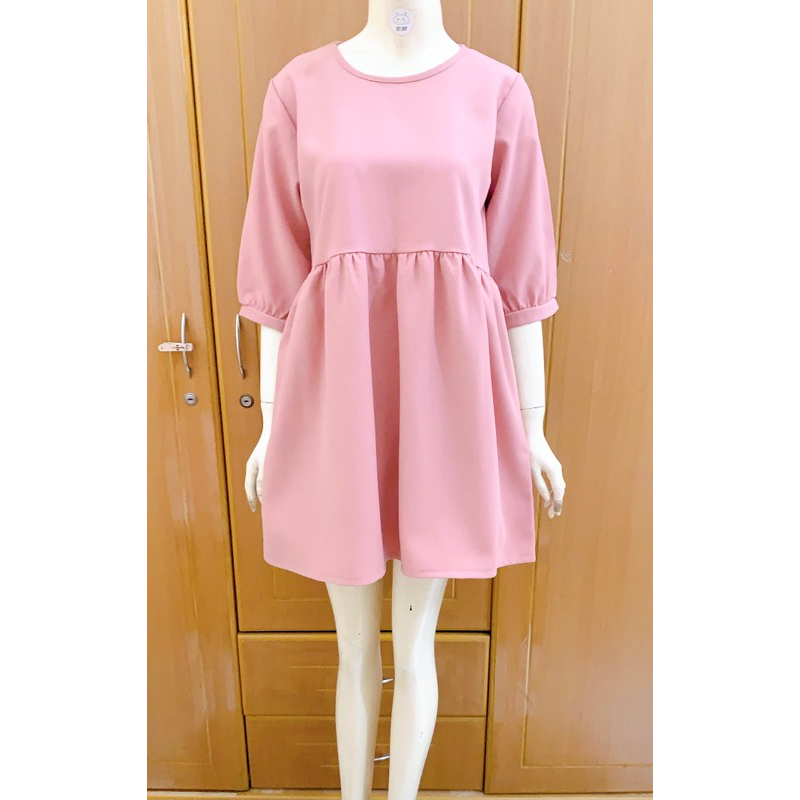 Đầm 2hand hiệu Charme Store hồng cam basic dễ mặc (ĐỌC KĨ MÔ TẢ)